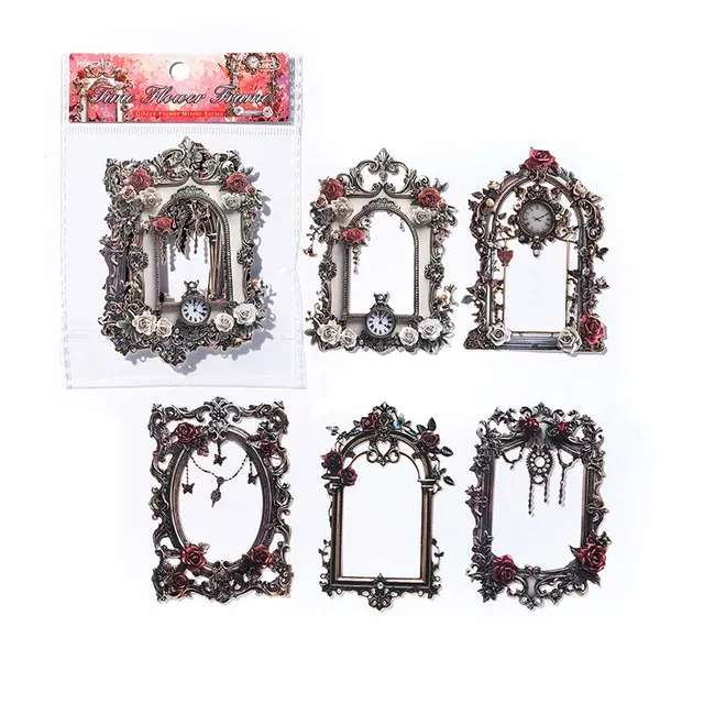 10pcs Baroque Relief Border Card Stock Paper