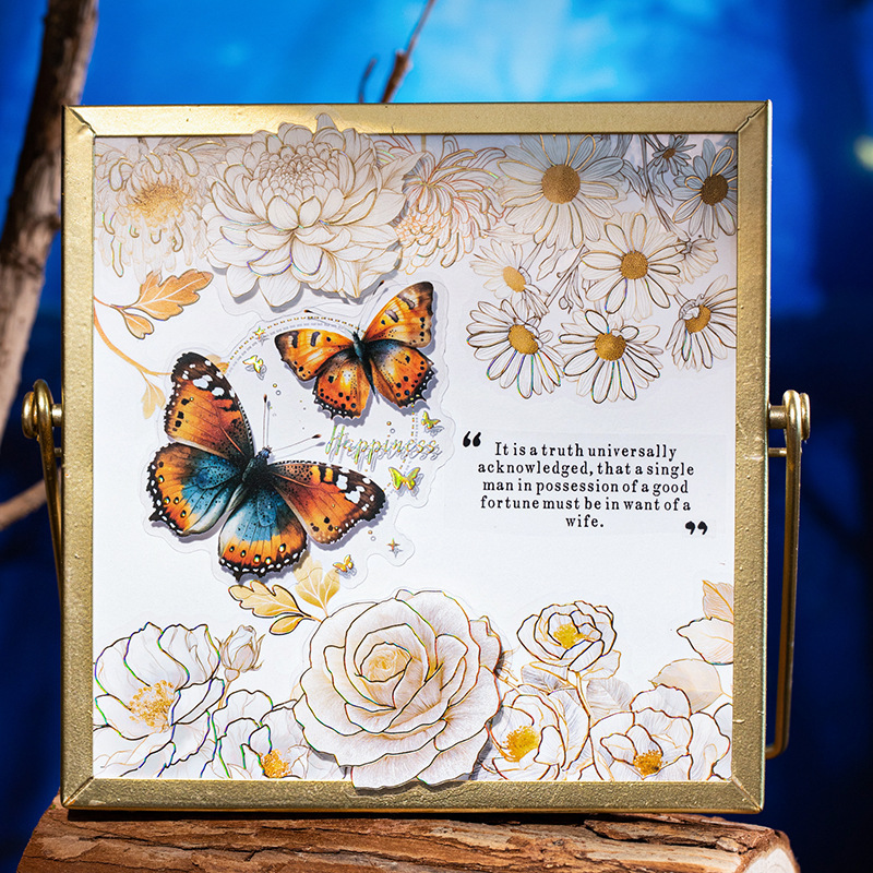 10pcs/Pack Flower Theme PET Stickers