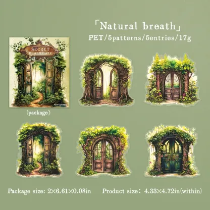 5 pcs/lot Forest wooden by PET Sticker