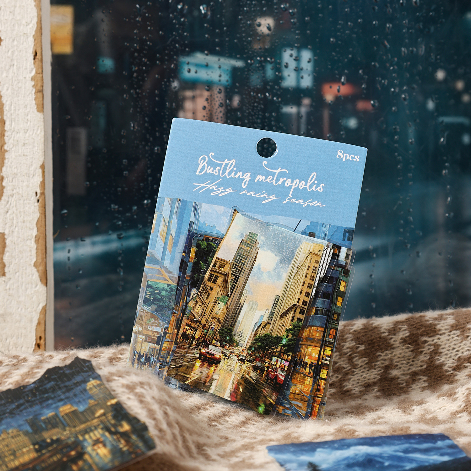 8 Pcs/Pack Misty Rainy Day Theme PET Stickers