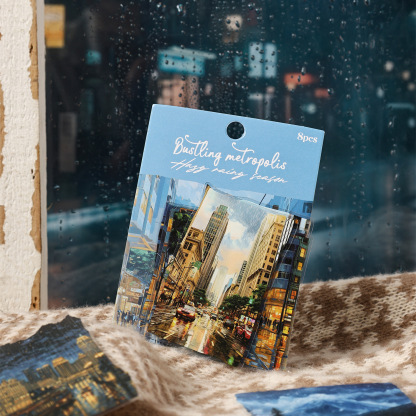 8 Pcs/Pack Misty Rainy Day Theme PET Stickers