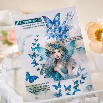 20pcs/1lot Butterfly-Tainted Flowers Sticker