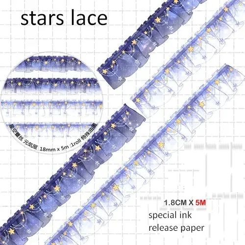 Washi Tape Starry Lace Night Sky Curtain Basic Collection