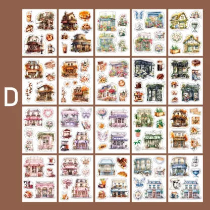 20Sheets/Pack Shop Doors and Windows Building Theme PET Sticker Book