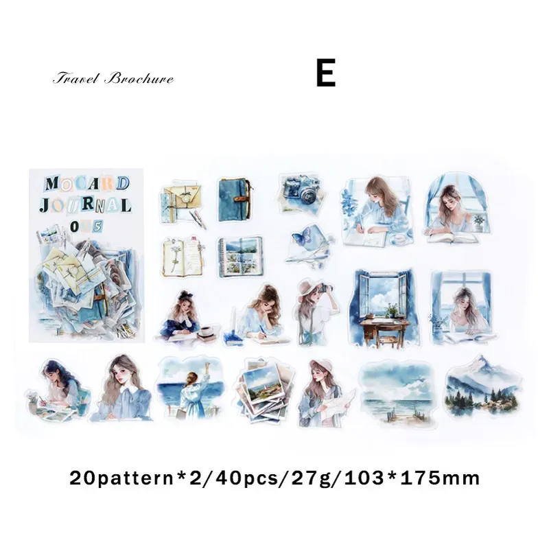 40 pcs/pack PET Materials Character Stickers