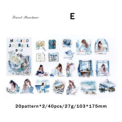 40 pcs/pack PET Materials Character Stickers