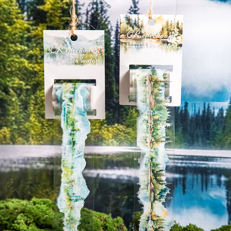 50mm*2M Water reflection Mountain scenery PET tape