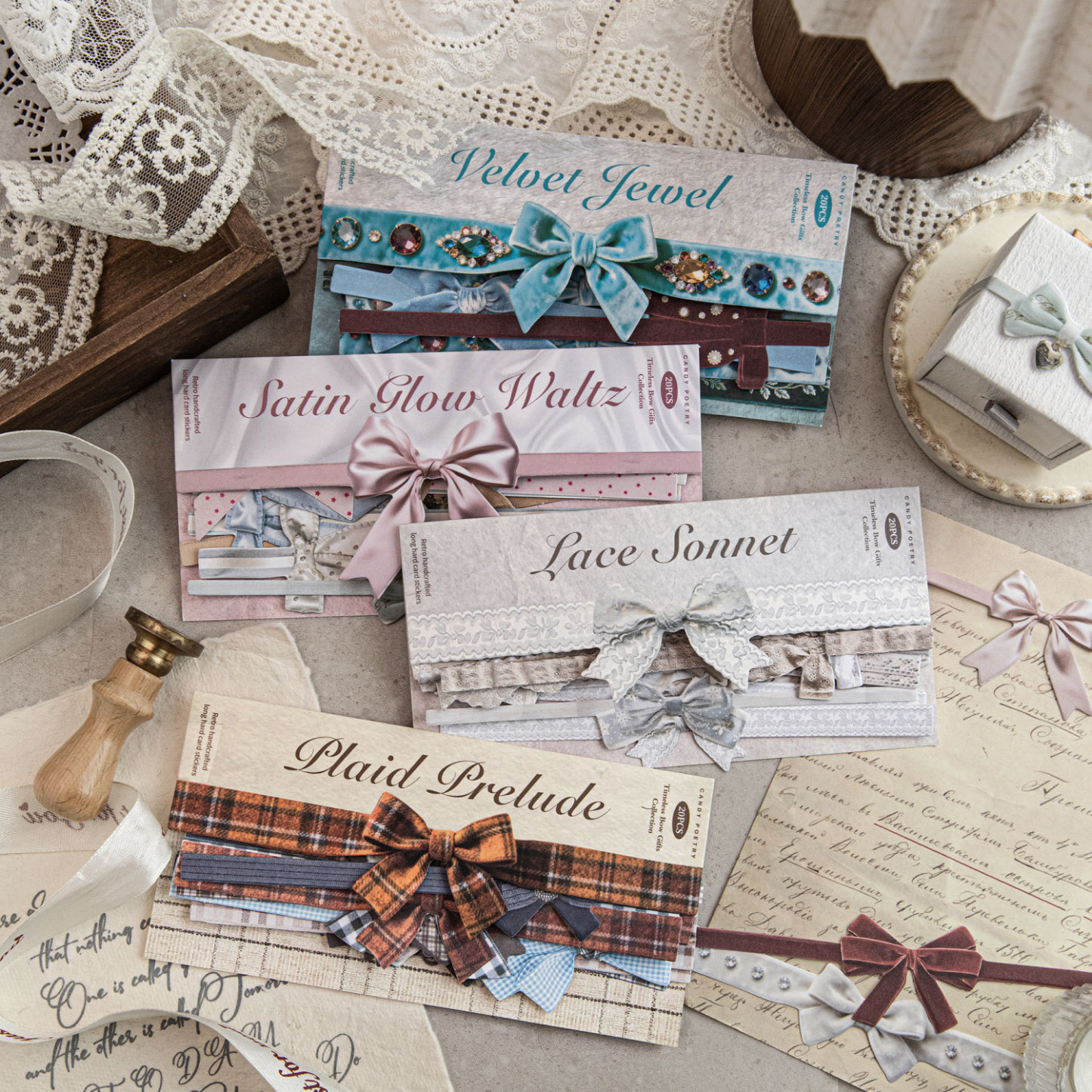 20Pcs Bow Strip Theme Sticker