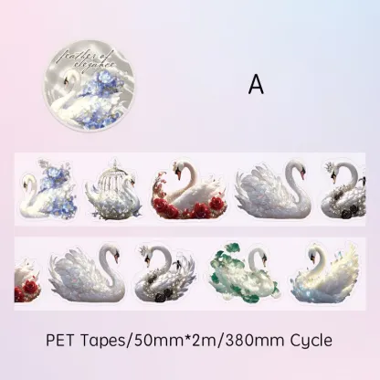 50mm*2m Fantasy Swan Theme PET Tape