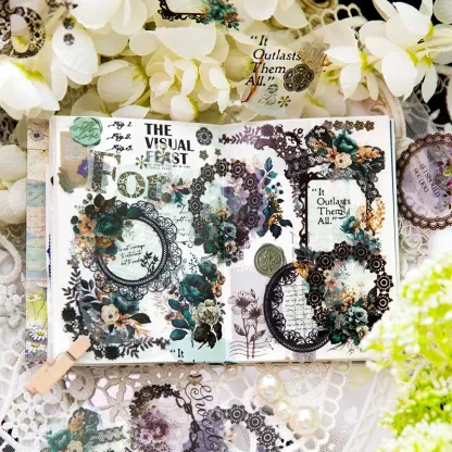 40pcs/1 lot Lace Frame Scrapbook Decorative Stickers