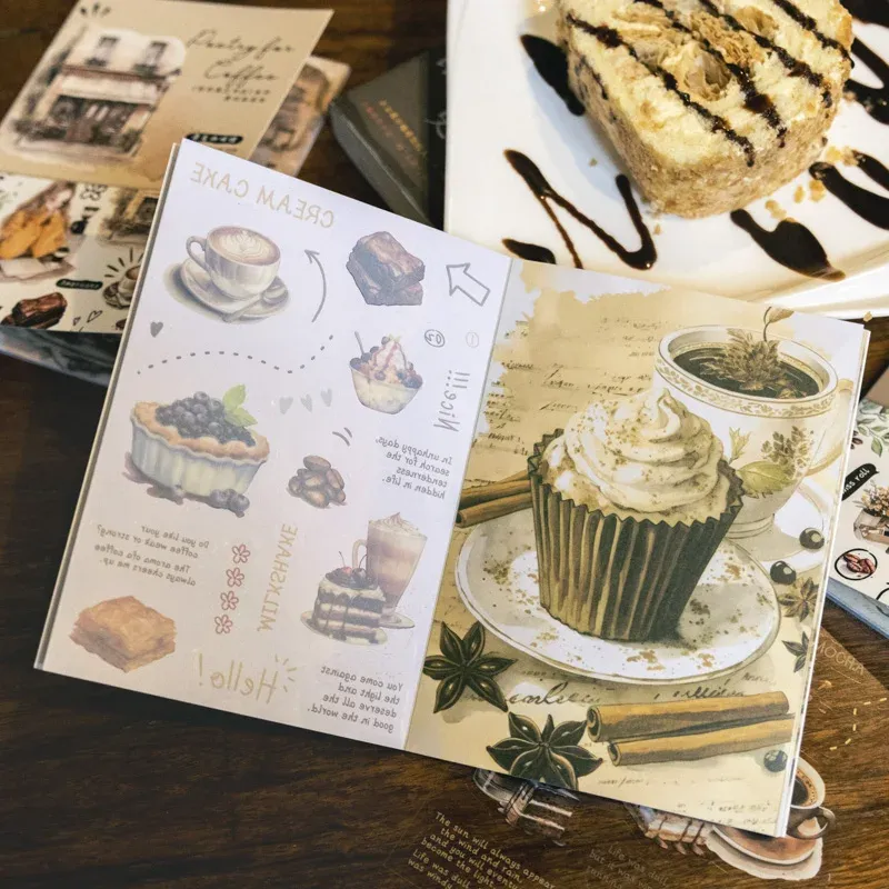 20pcs/lot Cofee Theme Decorative Vintage Stickers