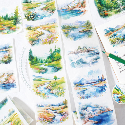 70mm*2M Landscape Theme Washi Tape