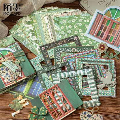 45Pcs/Pack Vintage Embossed Floral Texture Theme Paper