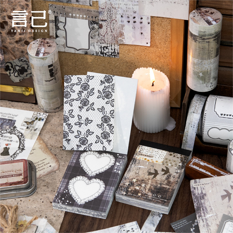 Vintage collage background Washi tape