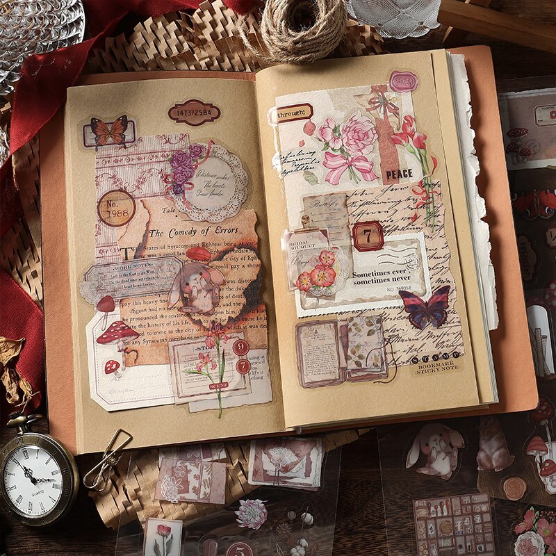 20Pcs Vintage INS Collage PET Sticker Book-JournalTale