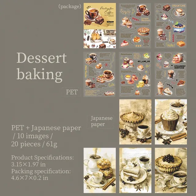 20pcs/lot Cofee Theme Decorative Vintage Stickers