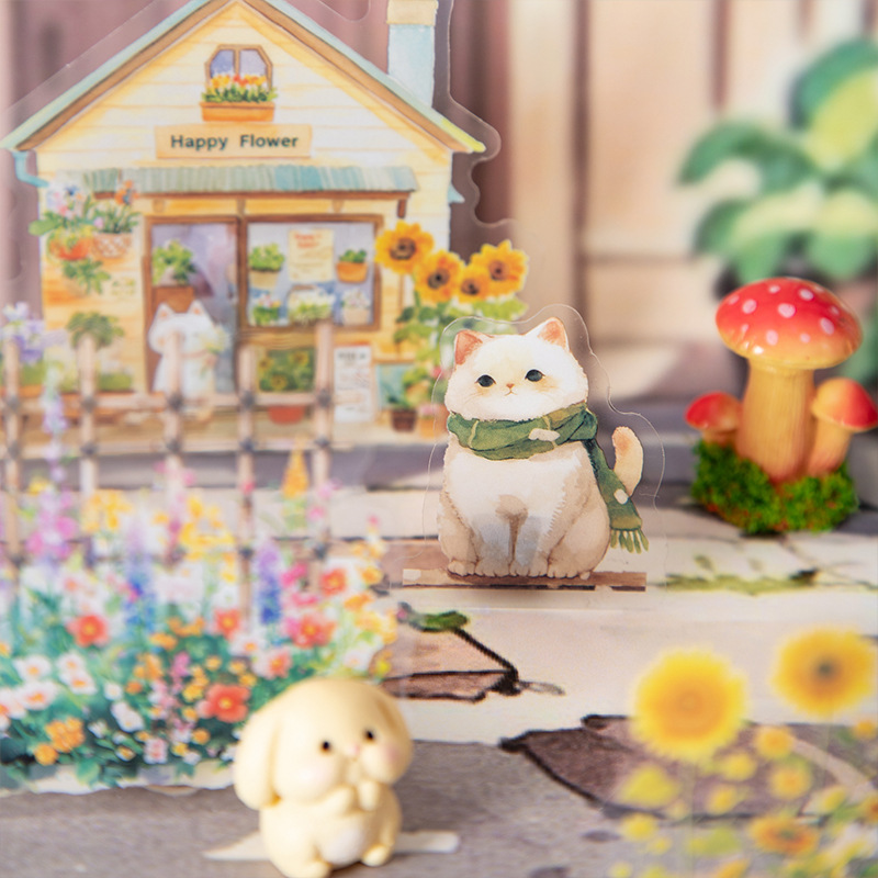 13 Pcs/Pack Animal Shop Themed PET Stickers