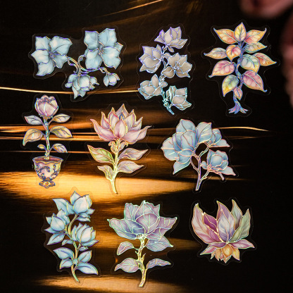 20 Pcs/Pack Floral Themed PET Stickers