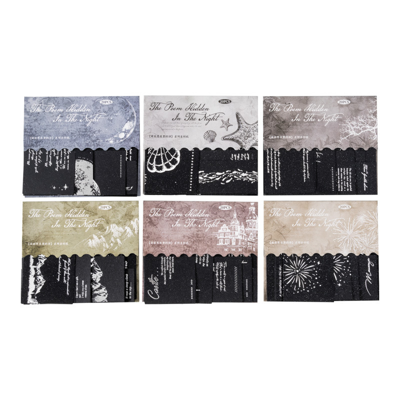 20Pcs/Pack Hot Silver Winter Theme Material Paper