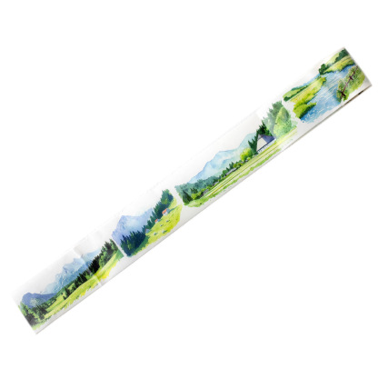 Season Mountain Seaside Landscape Theme Background Washi Tape 1.97*78.74 inch