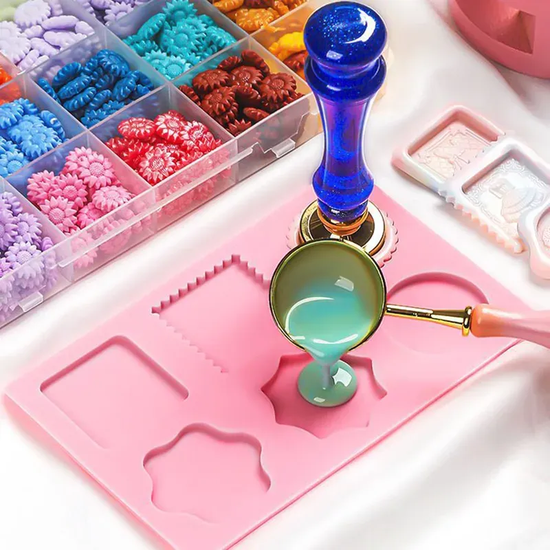 Multiple sizes wax seal stamp silicone mold pad