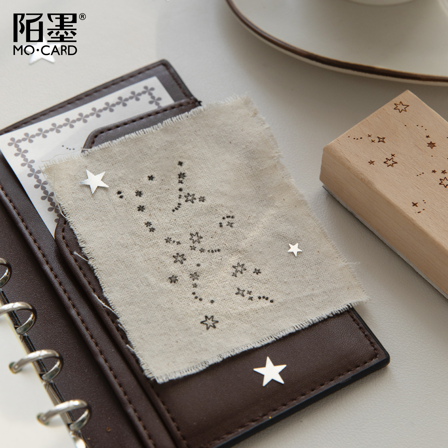 1Pcs Star Moon Element Wood Stamp