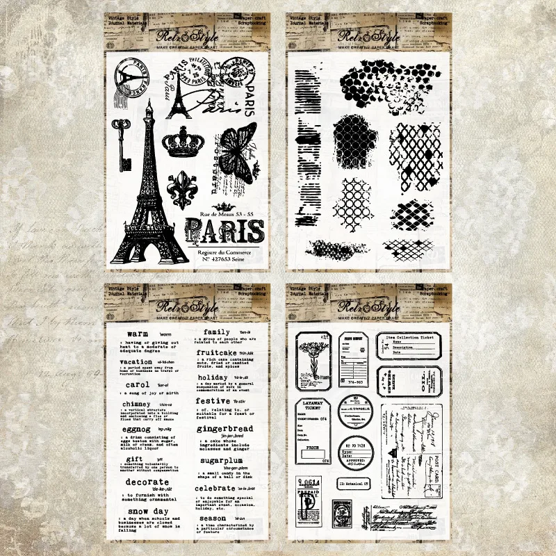 Vintage Clear Silicone Stamps for DIY Scrapbooking Card Making