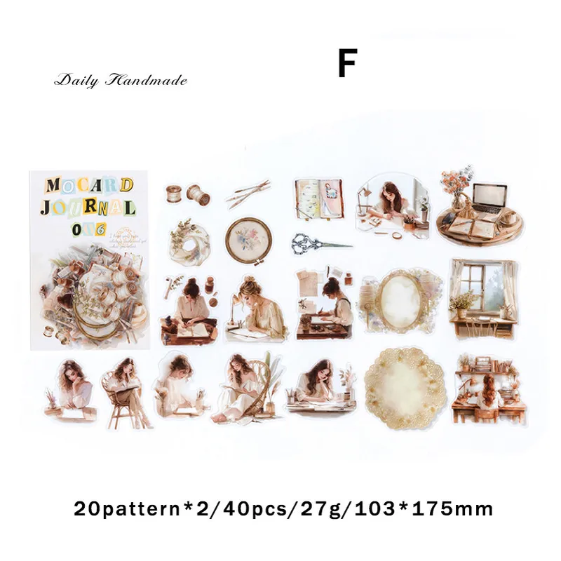 40 pcs/pack PET Materials Character Stickers