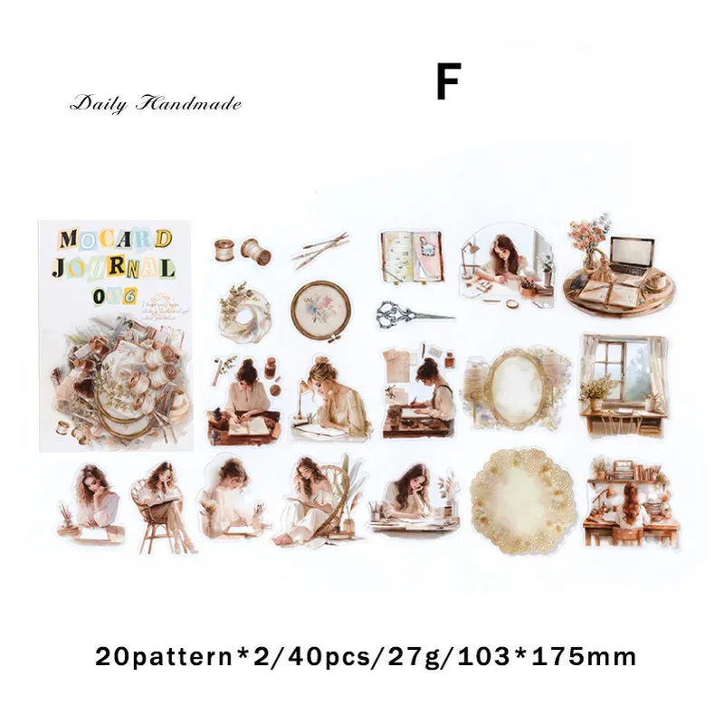 40 pcs/pack PET Materials Character Stickers