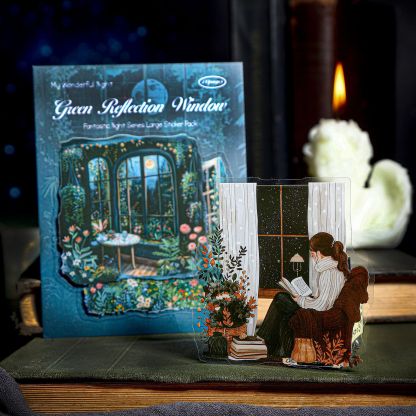 10Pcs/Pack Beautiful Night Scenery Journaling Decoration PET Stickers