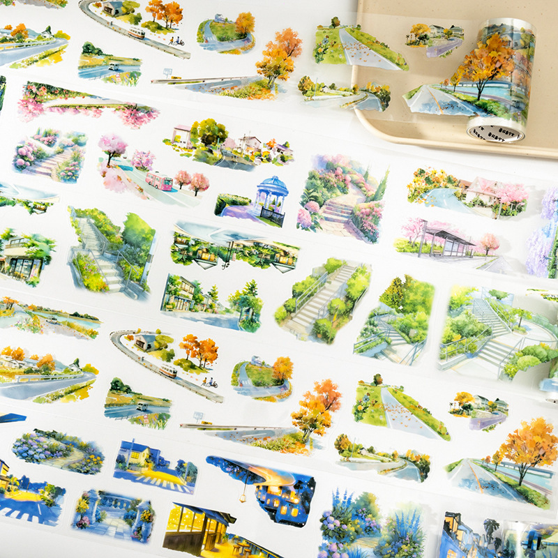 Seasonal Landscape Themed PET Tape 2.76 * 78.74 inches