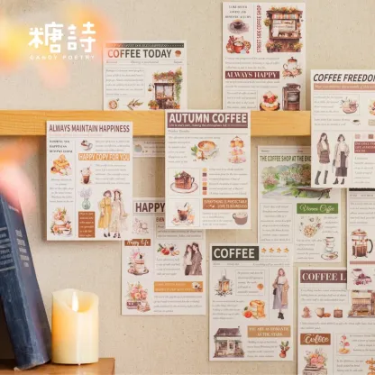30 Sheets Coffee Theme Material Paper
