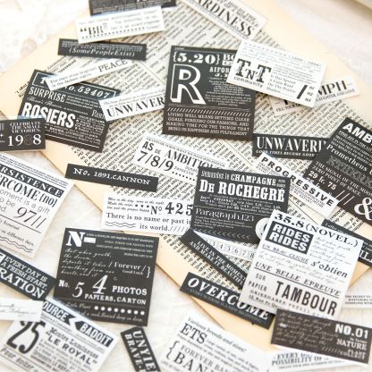 Vintage Text Phrase Labels Kraft Paper Tape - 1.97 inches * 78.74 inches