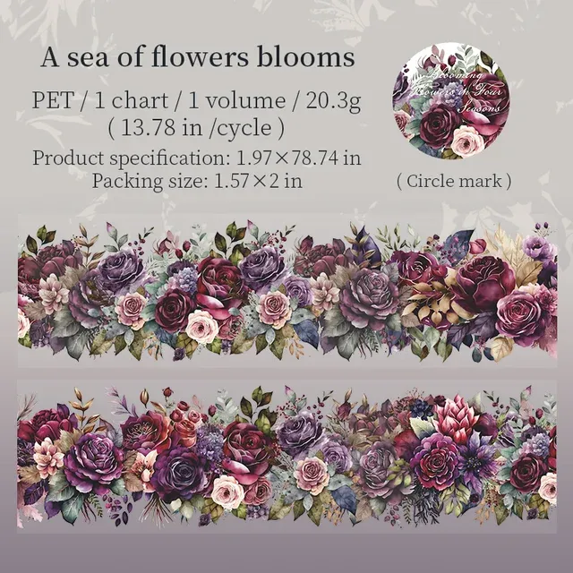 5x200cmFour Seasons Flower Theme PET Tape