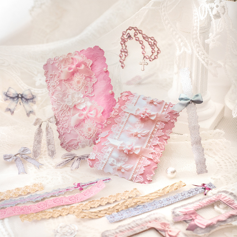 100Pcs/Pack Lace Theme PET Stickers