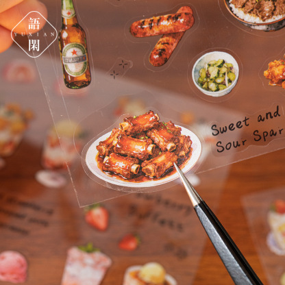 20Pcs Food Theme PET Stickers
