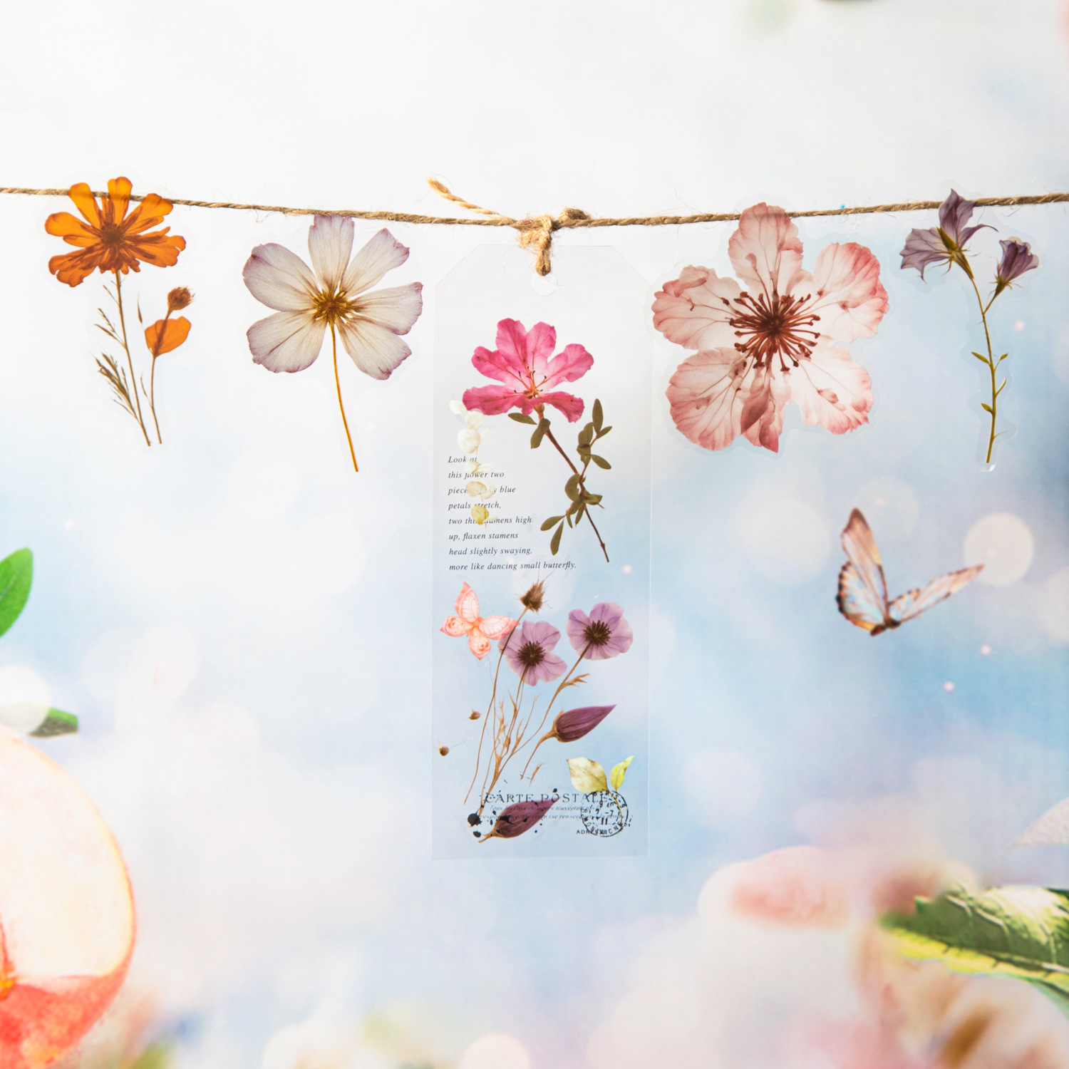 50Pcs/Pack Flower Plant Theme PET Stickers