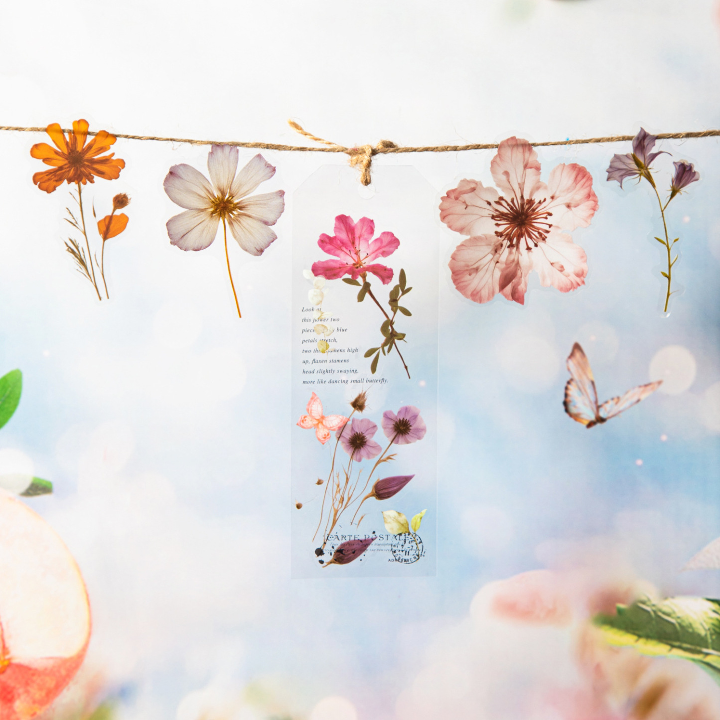 50Pcs/Pack Flower Plant Theme PET Stickers