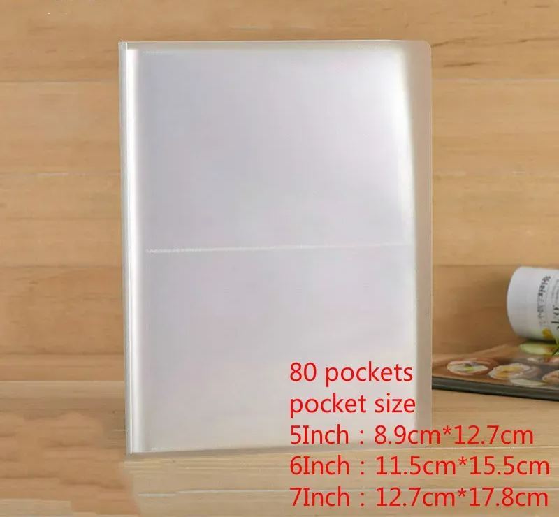 80 Pockets Matting Transparent Cover Photo Album