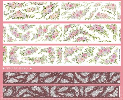 OKMT Floral Figure Multi-Design Shell Pearl Foil PET Washi Tape