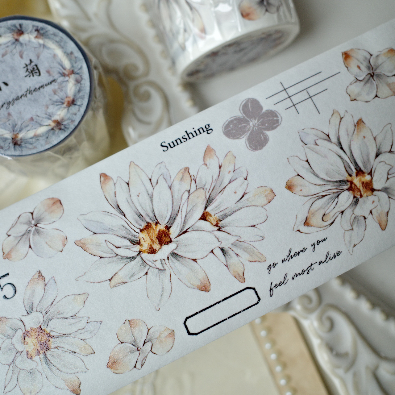 YIER Studio Little Daisy-themed PET tape 55mm*120cm/loop