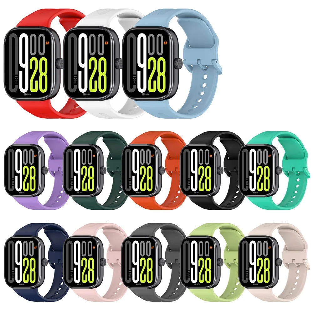 Pulseira de silicone compatível com Redmi Watch 5/Redmi Watch 4, com fivela da mesma cor, feita de silicone durável e macio