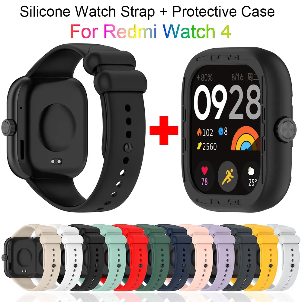 Pulseira de silicone + capa protetora para Redmi Watch 4 / 5