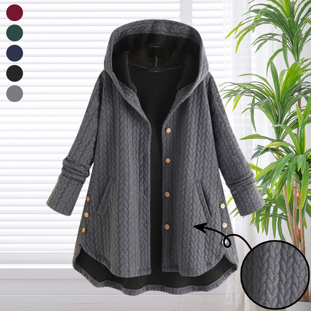 Shoesparks Women's fashionable hooded mid-length warm cotton jacket