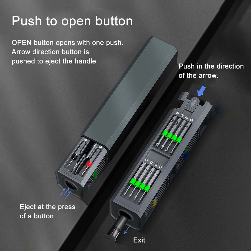 Flygoose Compact Precision Screwdriver Set With Push Eject