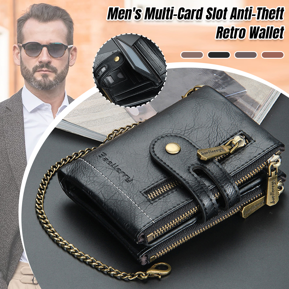 Typared Men's Multi-Card Slot Anti-Theft Retro Wallet