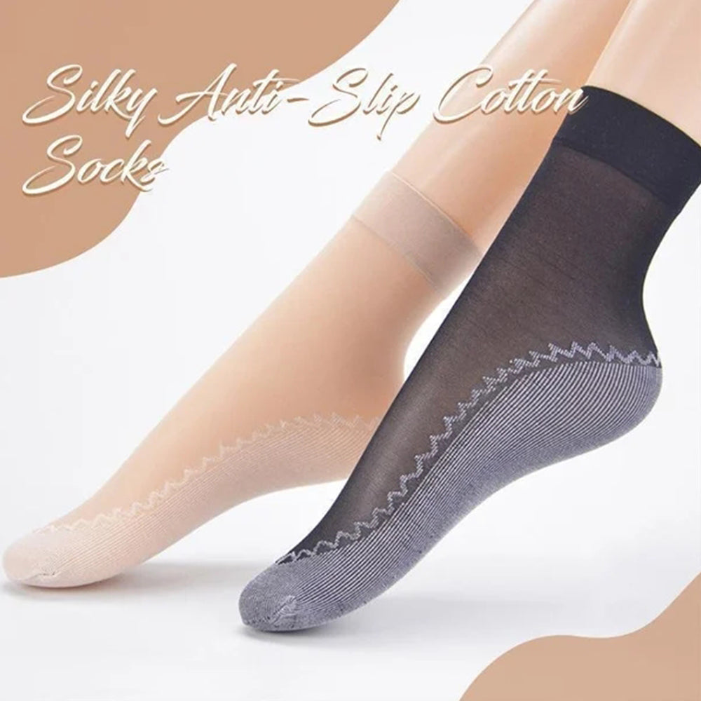 Flygooses Silky Anti-Slip Cotton Socks (10pairs)