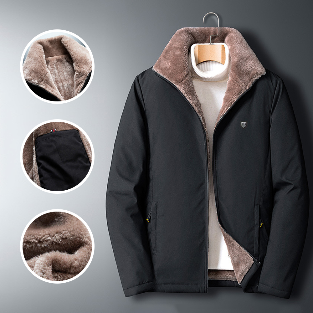Shoesparks Autumn and winter men's stand collar thickened fleece jacket warm coat