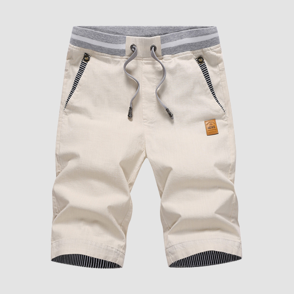 Shoesparks Summer Cotton Cropped Pants Men's Casual Pants Thin Beach Pants