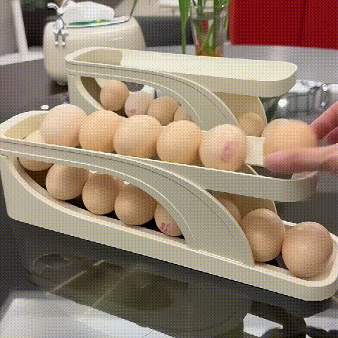 Flygooses 2023 New Automatic Roll-Down Double-layer Egg Dispenser